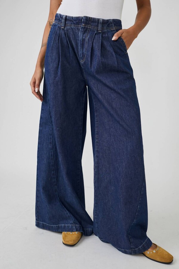 wide leg equinox free people denim trousers
